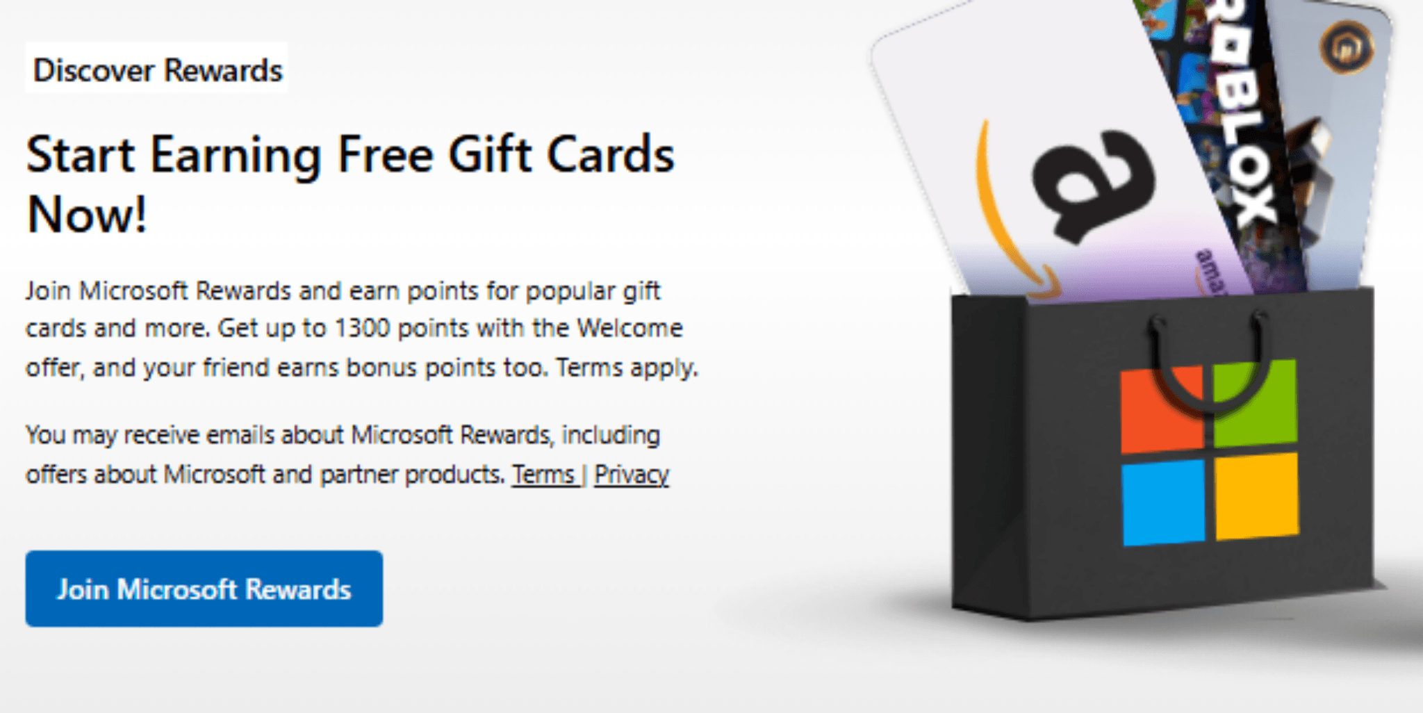 Microsoft Rewards 礼品卡兑换界面