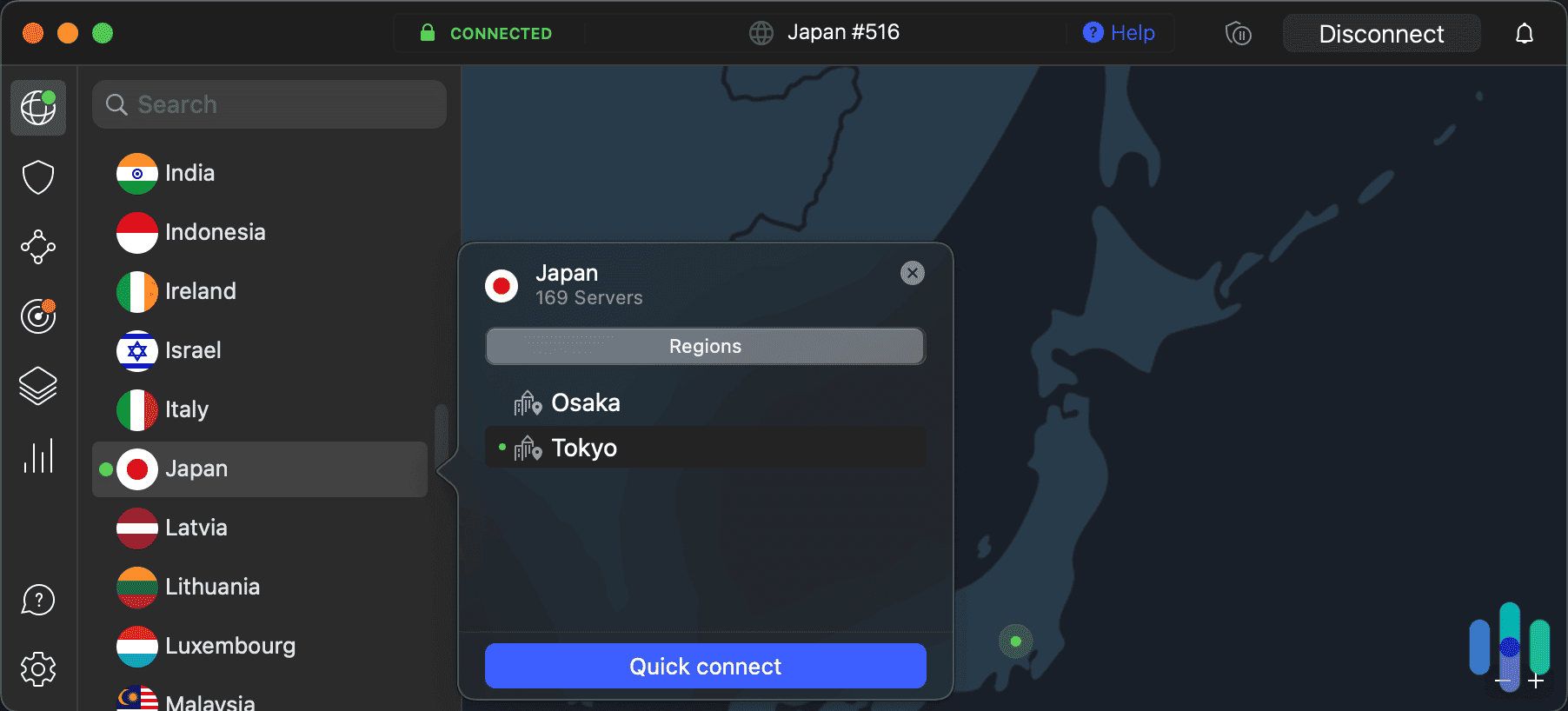 Laptop dengan koneksi VPN Jepang yang siap untuk penukaran kode DMM