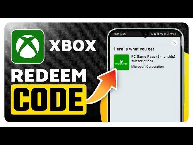 Xbox Windows app settings screen showing Redeem option under account settings