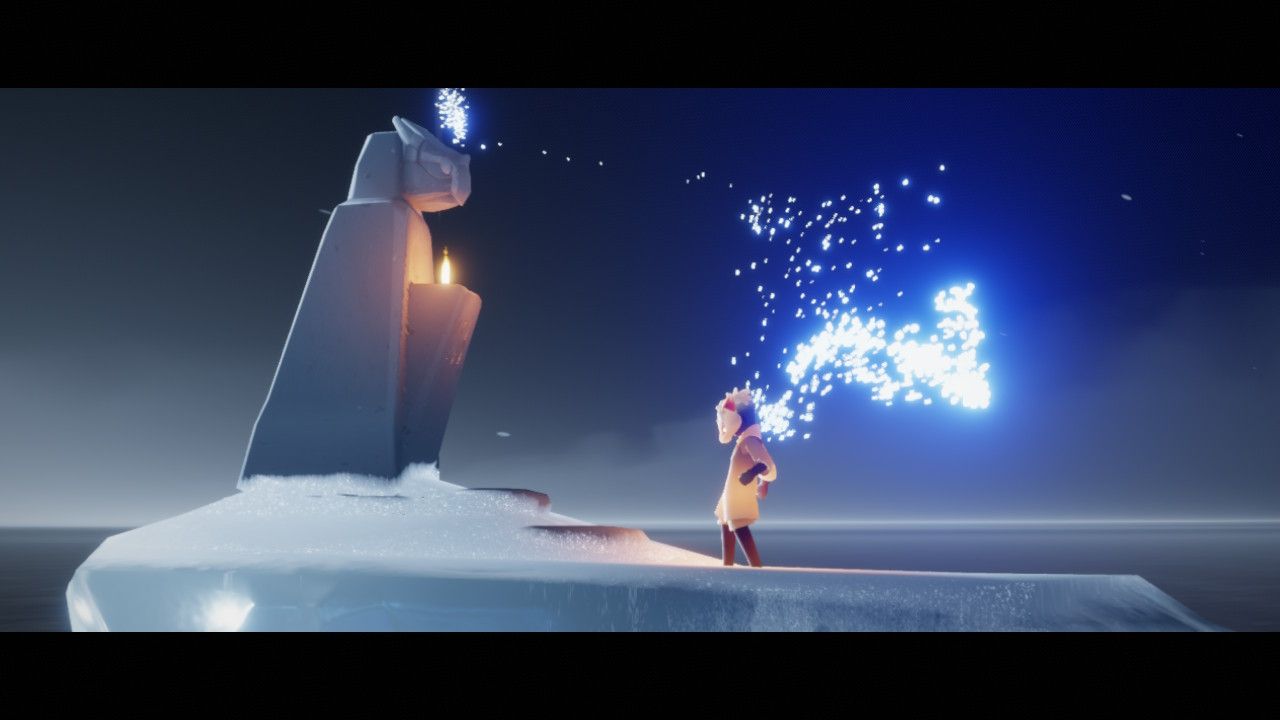 Персонаж выполняет прыжок и взлетает в Sky Children of the Light