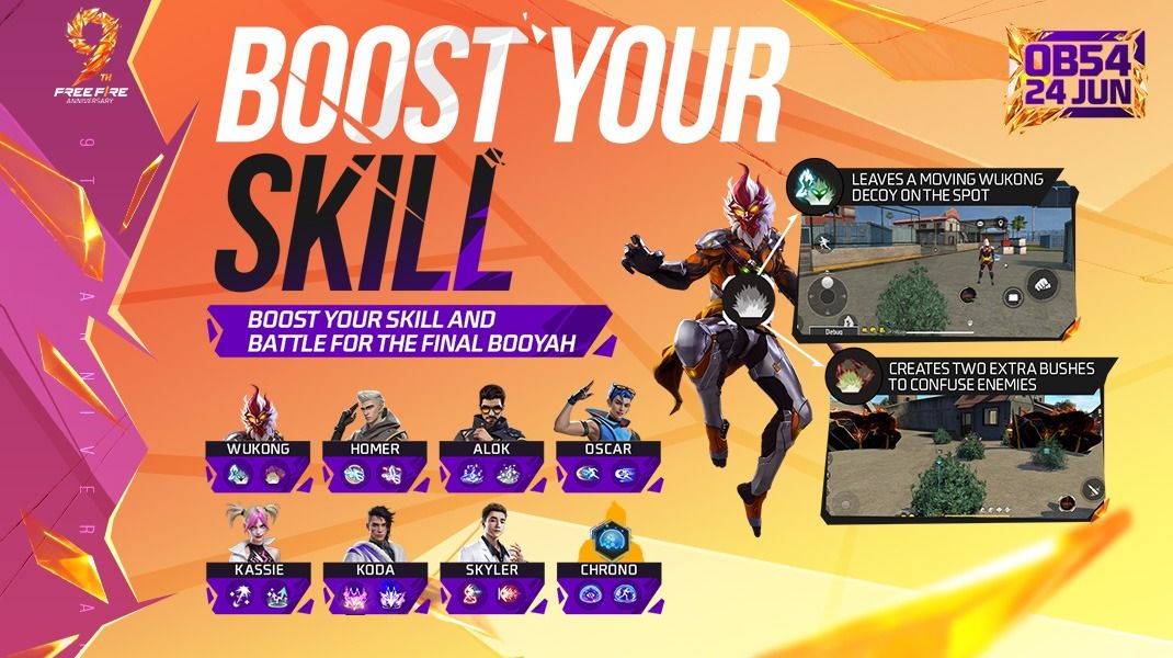 OB54 Battle Royale HUD highlighting Skill Boost Energy selection and weapon awakening