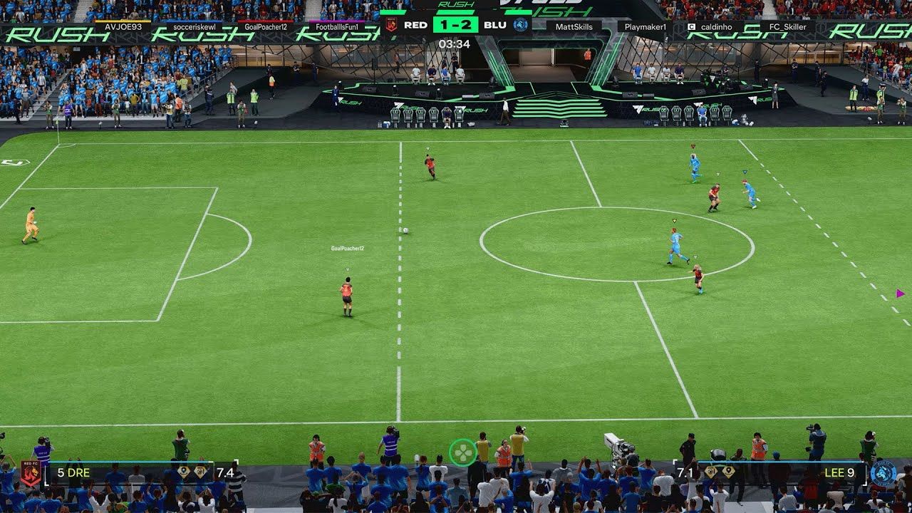 Perspectiva defensiva dentro del área en EA Sports FC 25