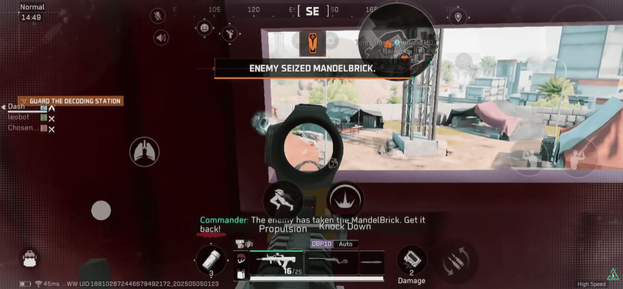 Tým zajišťující dekódovací terminál MandelBricku v Delta Force