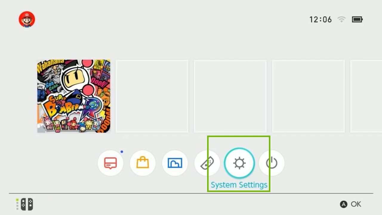 Nintendo Account प्रोफाइल चयन स्क्रीन