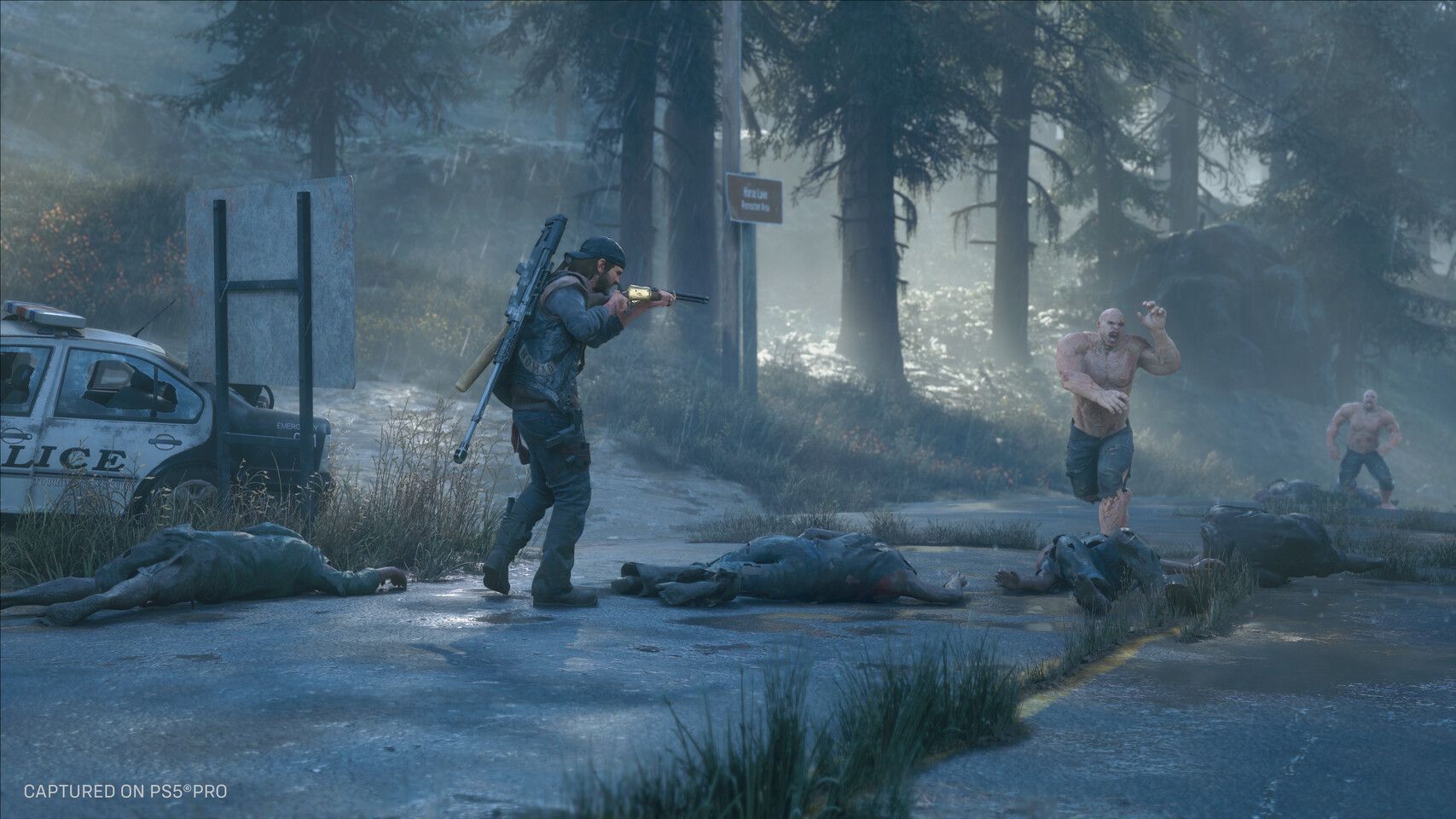 Days Gone 호드 어설트 모드에서 프리커 무리와 전투 중인 디컨