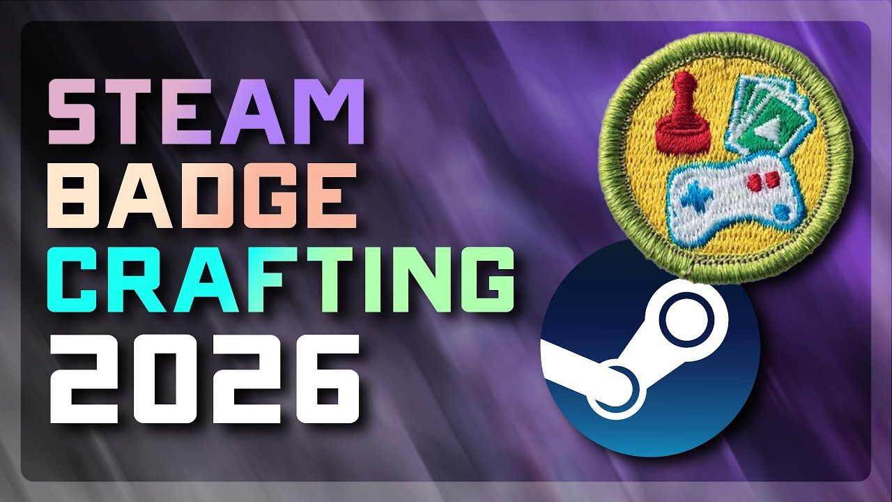 Steam trading card badge craft animation displaying profile XP progression and emoticon rewards