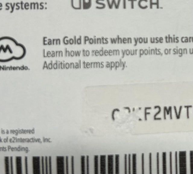 Inserimento del codice voucher digitale a 16 caratteri su Nintendo Switch