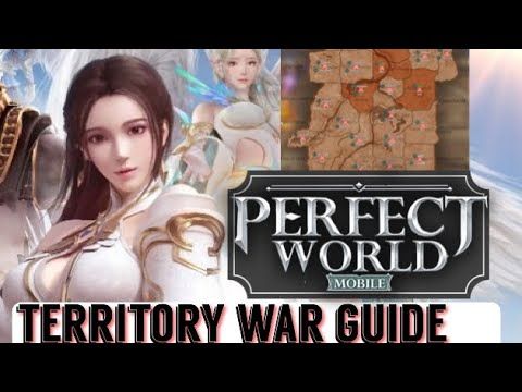 Territory war in Perfect World Mobile featuring dense player combat and skill effects