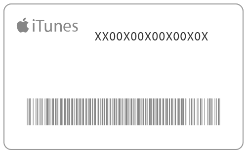 Back of an Apple Gift card showing the 16 digit code starting with X