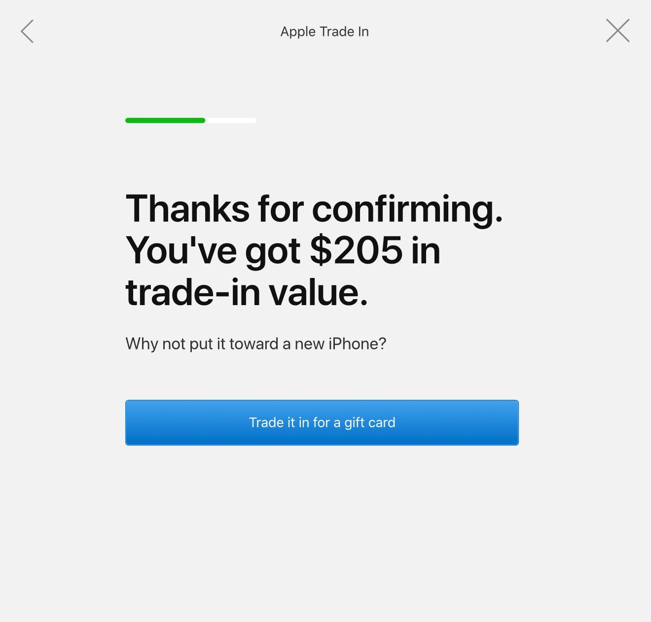 Apple Trade In 设备折抵估价流程