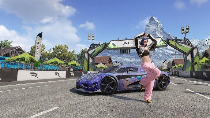 Night race in Racing Master with a gold-tier hypercar pulling away on a lit circuit