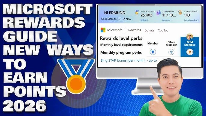 Stránka uplatnění katalogu Microsoft Rewards zobrazující dárkové karty a vstupy do slosování