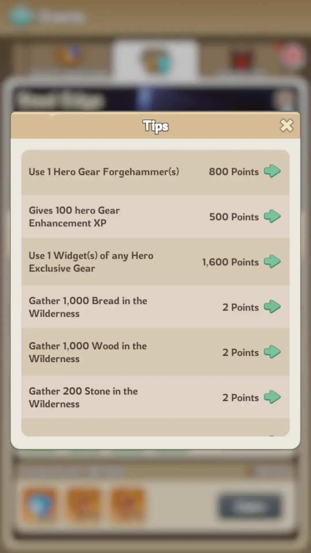 Kingshot hero gear enhancement screen and VIP management interface