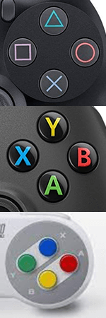 Butonul X pe Xbox sau Pătrat pe PlayStation