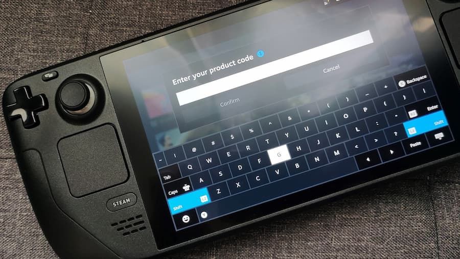 On-screen virtual keyboard for entering Steam wallet codes in Game Mode