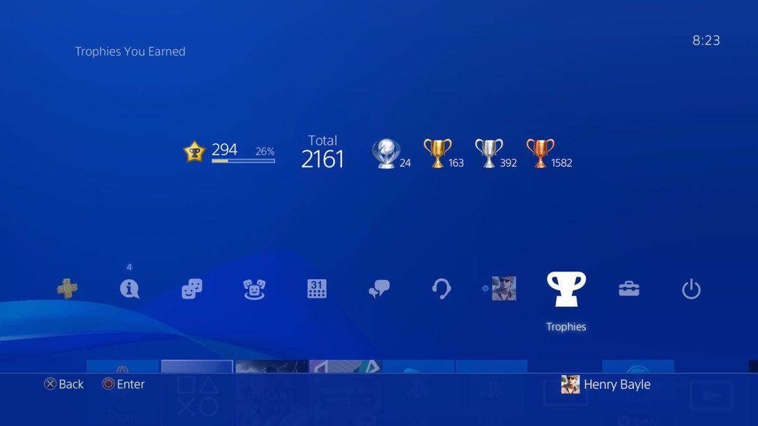 PlayStation奖杯通知设置复选框