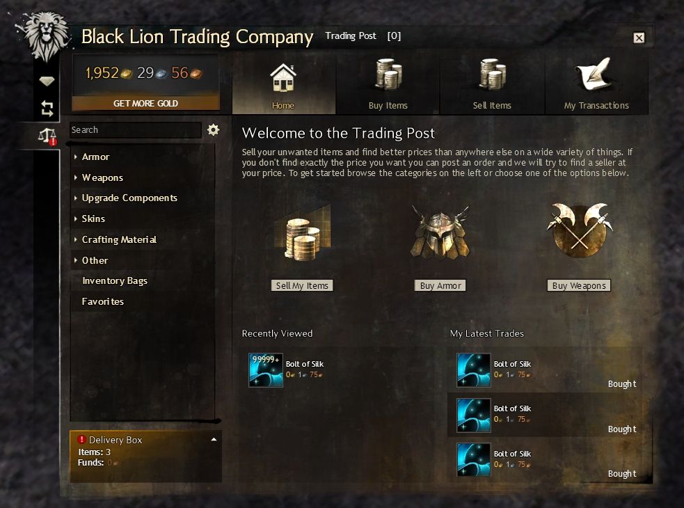 หน้าต่างตลาดซื้อขายแลกเปลี่ยนเสบียงในเกม Badlanders