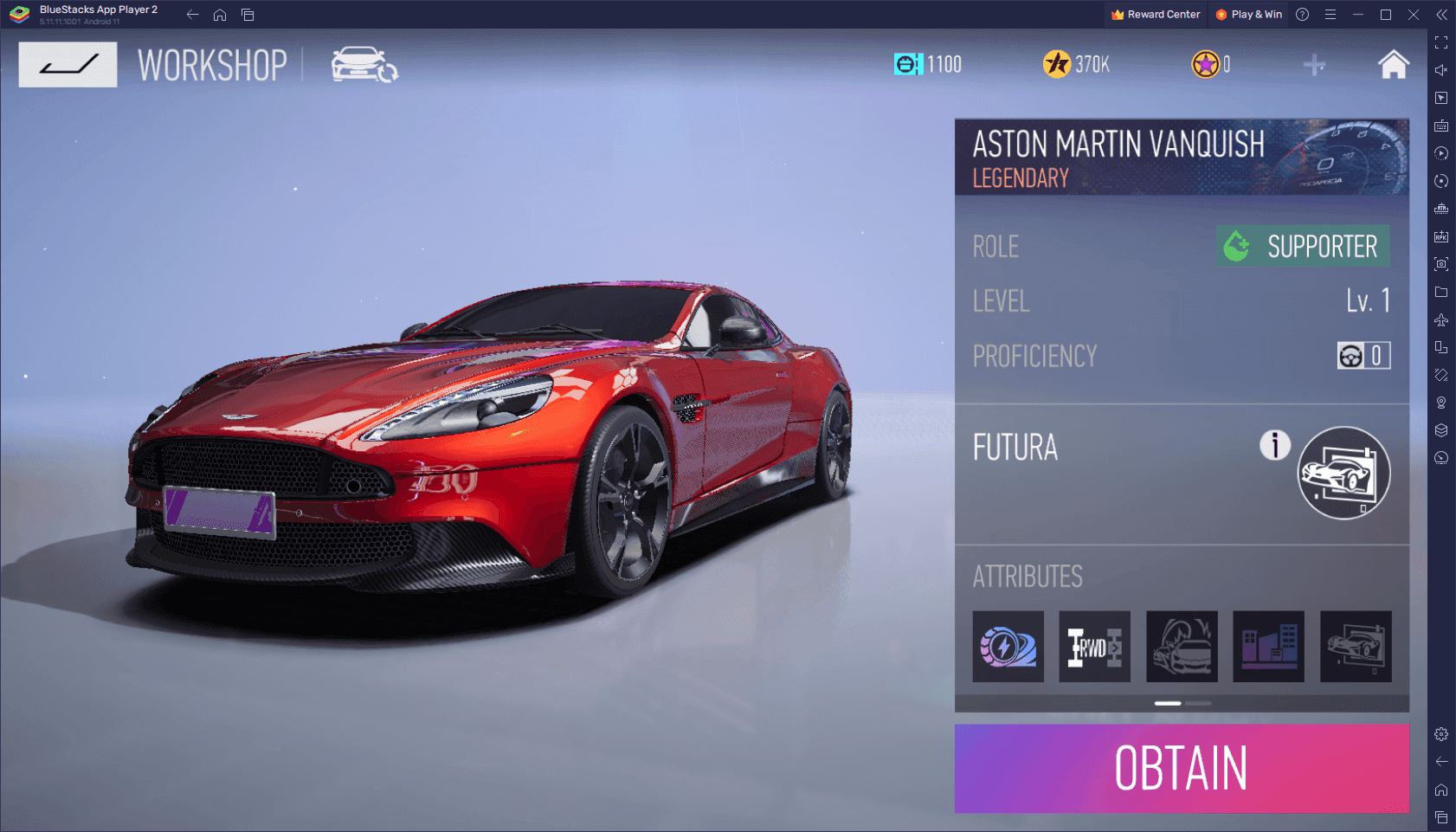 Aston Martin Vanquish driving on track in Ace Racer