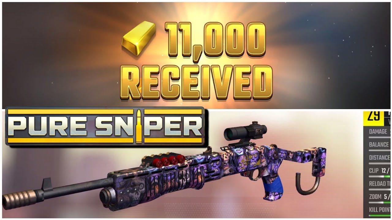 Pure Sniper 军械库界面显示武器的现金购买成本