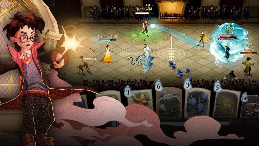 Happy Gem Gambit gem draft minigame interface in Harry Potter Magic Awakened