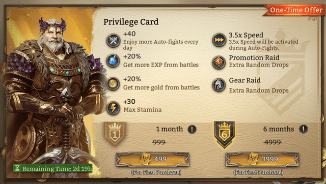 Interfaz del juego mostrando el multiplicador de velocidad de batalla automática y el menú de pase VIP