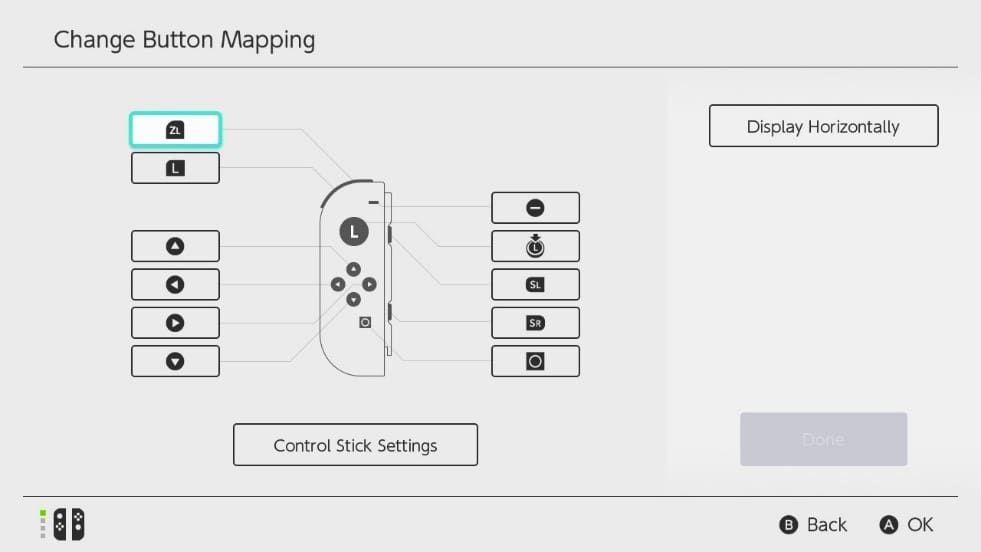 Nintendo Switch Change Button Mapping system settings menu