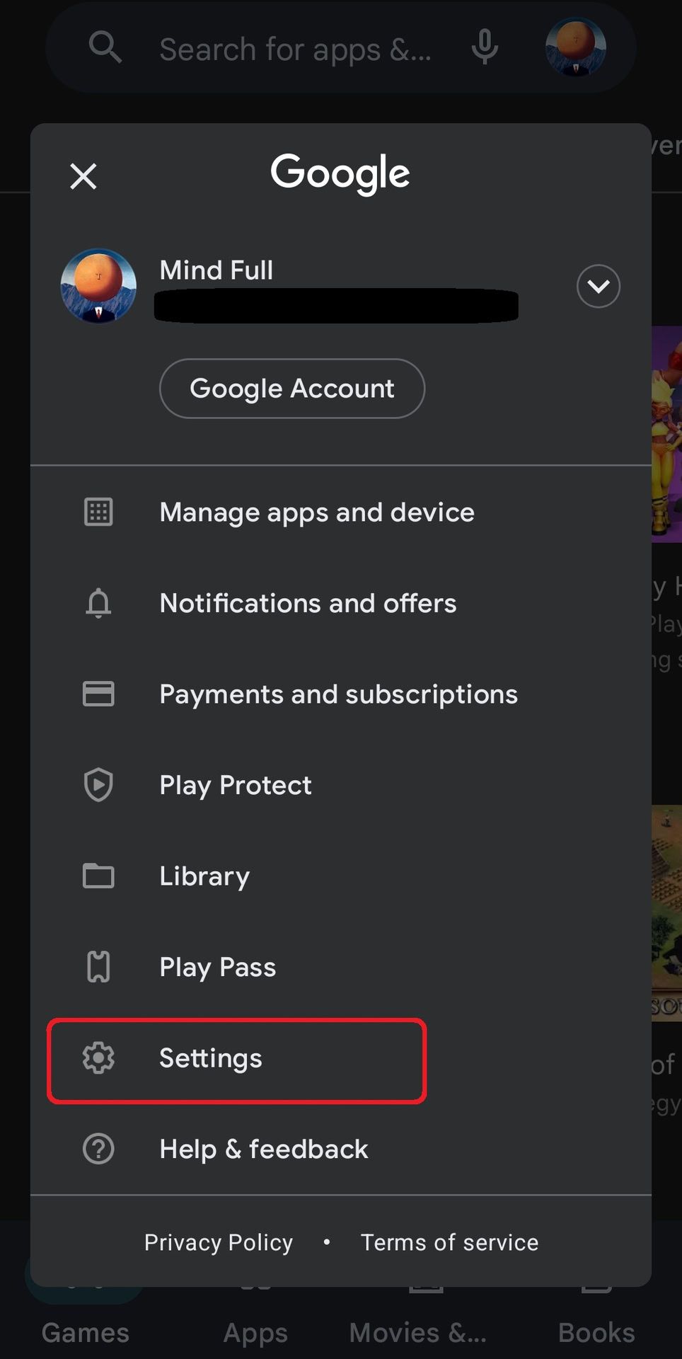 A phone showing Google Play country profile settings and a local payment method prompt