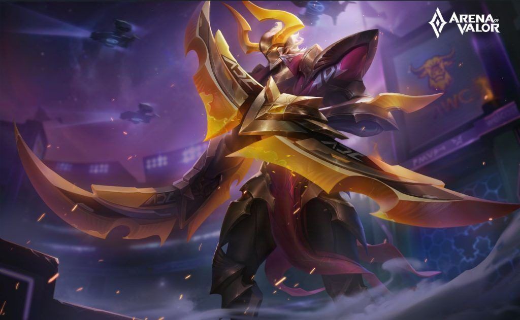 Nakroth executing an early jungle camp clear in Arena of Valor