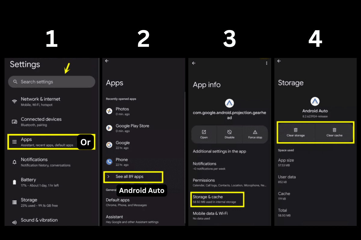 Android system storage settings showing clear cache option for Tantan