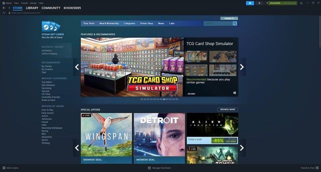 Steam Store homepage with games and DLC priced in Vietnamese dong