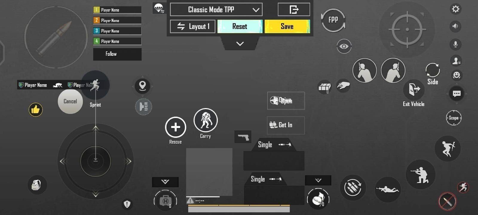 Configurație HUD personalizată în Ace Racer care arată poziționarea manuală a butoanelor pentru drift