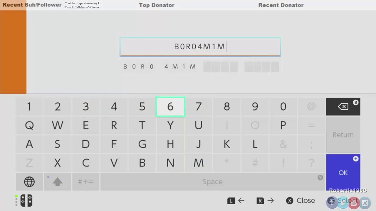 Entering a 16 character prepaid code on Nintendo Switch eShop
