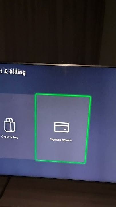 Xbox Series X system settings screen displaying active payment methods and Microsoft account balance